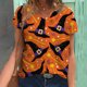 thumbnail image 2 of Blusa de camiseta informal con estampado de manga corta y cuello en V de verano para mujer a la moda Fridja  zx3743, 2 of 5