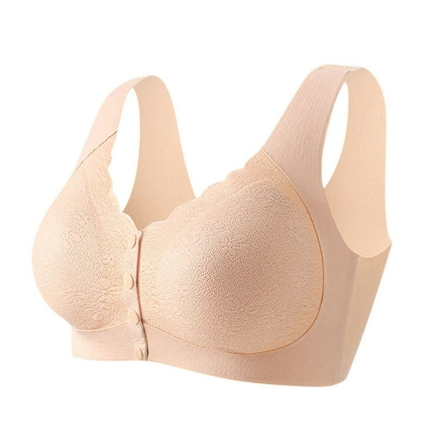 Lenpel Women's Seamless Front Closure Bras Comfortable Wireless Soft Support Lift Push up Bralettes Full Coverage Everyday Bras