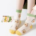 thumbnail image 3 of Kids' Capybara Cartoon Mesh Crew Socks - 5-Pack Breathable Summer Socks for Boys & Girls (2-12Y) - Active Play & Daily Wear, 3 of 8