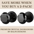 thumbnail image 2 of Balin Designs Pomos de puerta de cristal - Juego de pomos de puerta redondos de cristal negro mate - Pomos de puerta de cristal decorativos interiores - Perfecto para baño, dormitorio, pasillo y puert, 2 of 9