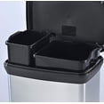 thumbnail image 4 of Curver Metal Effect 70% Recycled Kitchen Accessories 30L Duo Recycling Pedal Touch Deco Bin, Silver, 4 of 8