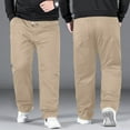 thumbnail image 2 of Casual Pants for Men Big And Tall 2026 Drawstring High Elastic Waist Stretch Straight Leg Loose Fit Trousers with Pockets, 2 of 4