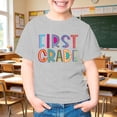 thumbnail image 6 of HCYSFG Girls Back To School T Shirts First Grade Letter Colorful School Theme Tees Crewneck Short Sleeve Regular Fit Classroom Outfit Tops, 6 of 7