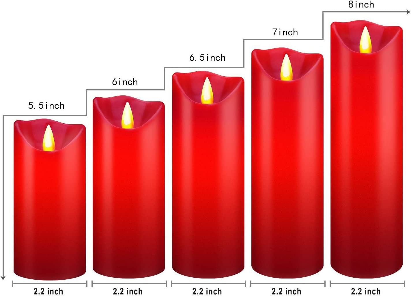 Oshine Flameless Candles Red 5-Pack photo 6