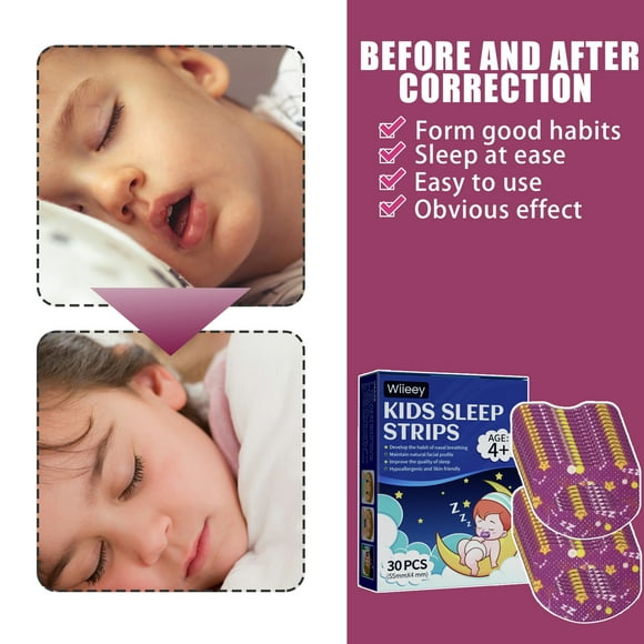 Wiieey Sleep Strip,Mild Friendly Nasal Aid Mild 30pcs Kids Mild Mouth And