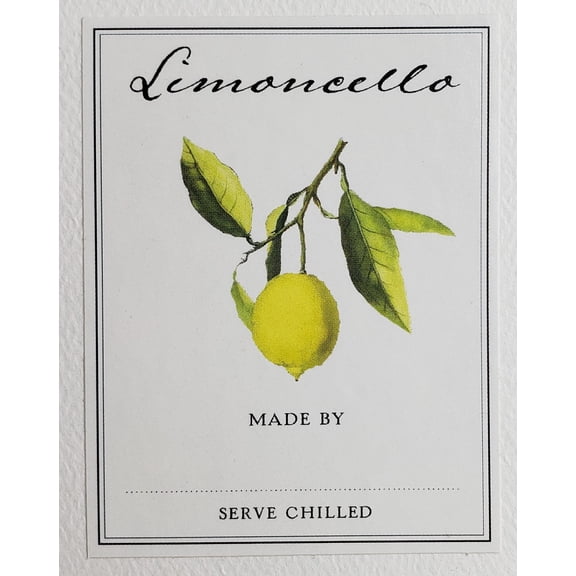 Limoncello Labels (frame style) 2 1/8" w x 2 3/4" t - Pack of 18