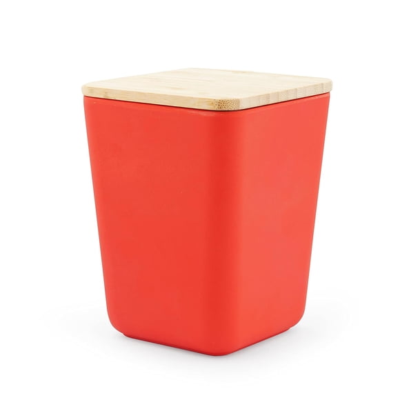 Eco-friendly Bamboo Fibre Storage Container - Red, 1000ml | Airtight Canister With Lid - Reusable, Lightweight, Durable, Break Resistant, Easy To Clean