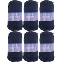 6 Pack Threadart 100% Pure Cotton Crochet Yarn Size 2 | Navy | 50 gram Skeins | Fine #2 Yarn | 165 yds per Skein