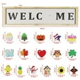 thumbnail image 3 of Clearance sales today deals,Cute Interchangeable Seasonal Welcome Sign Front Door Decoration Rustic Round Wood Wall Hanging Outdoor Spring Summer Fall Winter All Seasons Holidays, 3 of 7