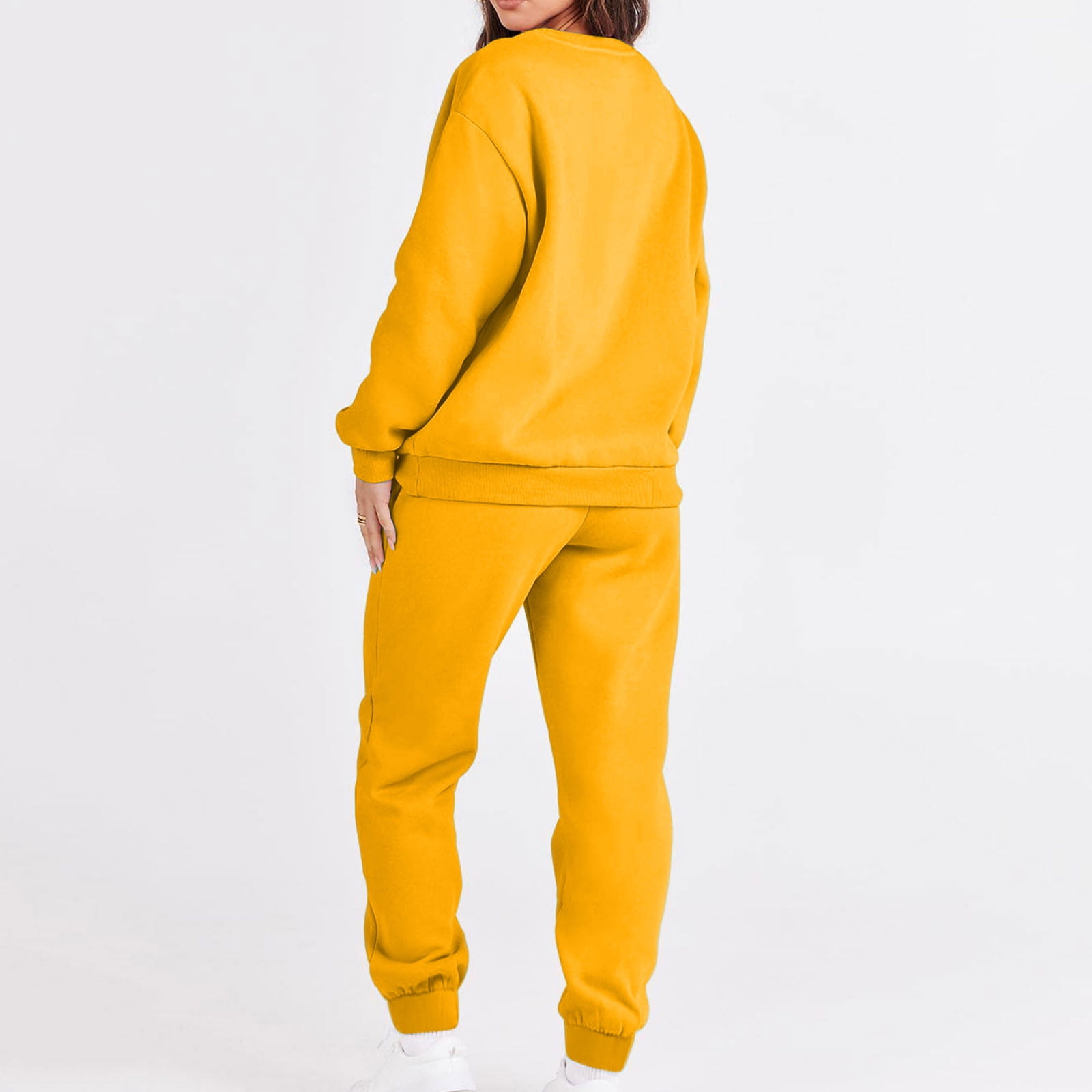 Yellow sweatsuit set womens cheap