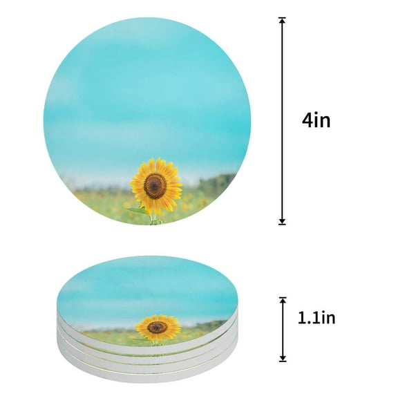 FMSHPON Merry Christmas Set of 4 Round Coaster for Drinks, Absorbent Ceramic Stone Coasters Cup Mat with Cork Base for Home Kitchen Room Coffee Table Bar Decor