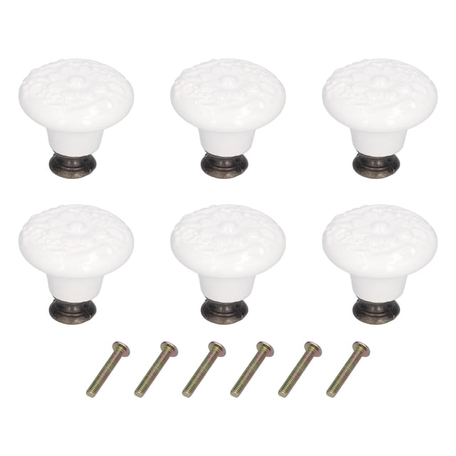 White Ceramic Knobs,6Pcs Round Ceramic Cabinet Round Ceramic Knobsfor Drawer Ceramic Cabinet Pull Handle Knobs Breakthrough Technology