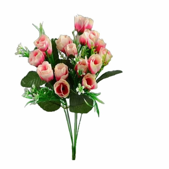18-Head Artificial Flowers Bouquet - 6 Stems Plastic Floral Arrangement for Home Decor | Pink, Yellow, White, Orange, Red | 14.17" Tall | Fade & Water Resistant