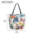 thumbnail image 5 of FORMRS Womens Canvas Tote Bag with Zipper Inner Pocket Shoulder Handbag, Red Japanese Floral Pattern, 5 of 7