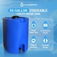 thumbnail image 2 of WaterPrepared Drinking Water Storage Tank with Spigots, 55 Gallon, Blue, 2 of 7