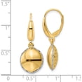 thumbnail image 2 of 14K Two-Tone Polished D/C Hollow Round Criss Cross Leverback Earrings (31.25 X 12.35) Made In Italy tf2173, 2 of 5