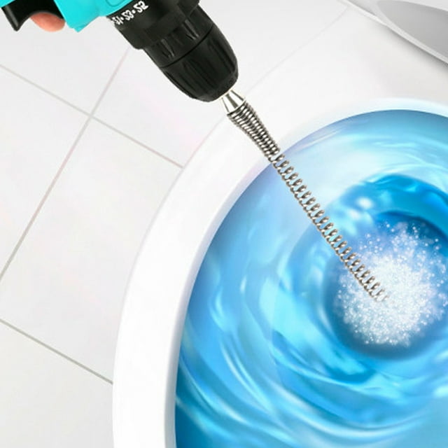 Herramienta para dragar desagües de cocina | Limpiador de tuberías con resorte flexible | Acero inoxidable resistente a la corrosión | Mango ergonómico | Desatascador de desagües para inodoro,