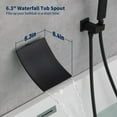 thumbnail image 2 of Kichae Wall Mount Handheld Shower Head with Tub Faucet, Matte Black Single Handle Bathroom Shower System with Rough-in Valve, 2 of 9