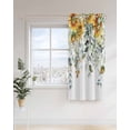 thumbnail image 4 of Pastoral Floral Plant Thermal Insulated Blackout Curtains for Bedroom 36 Length Sage Sunflower Eucalyptus Leaves White Room Darkening Curtain 1 Panel Grommet Window Curtain Drape for Living Room, 4 of 7