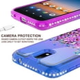 thumbnail image 5 of Liquid Glitter Phone Case for Cricket Debut/Vision 3/AT&T Calypso 1 & 2 (U318AA/U319AA) Case Cover w/Tempered Glass Screen Protector - Purple/Blue, 5 of 5
