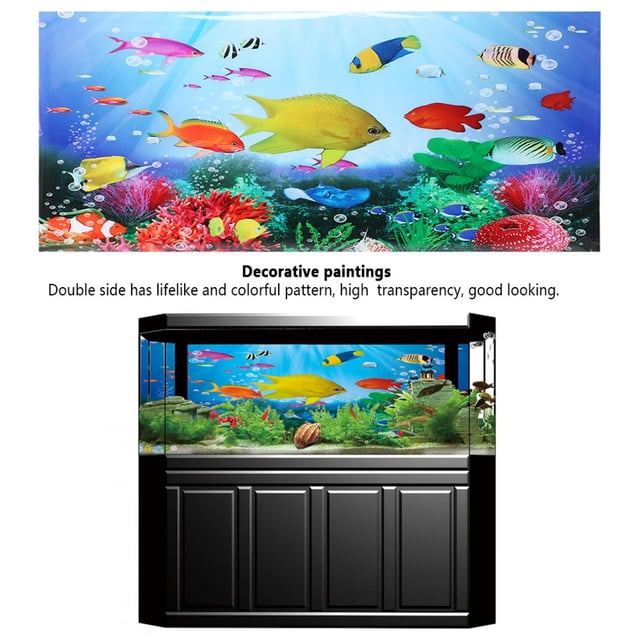Aquarium Decorative Sticker, Aquarium Background Sticker, Safe Landscape Image No Fading Colorful Pattern ish Tank for Aquarium 61x30cm,61x41cm,91x50cm,122x50cm
