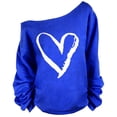 thumbnail image 5 of Aoiroe Woman’s Sweatershirt,Off The Shoulder Long Sleeve Loose Pullover Womens Tunic Tops Long Sleeve Shirts Lightweight Oversized Pullovers Oversized Sweater Blue 5XL, 5 of 5