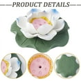 thumbnail image 6 of Steel Blue Lotus Incense Holder Porcelain Incense Burners Home Office Teahouse Zen Buddhist Supplies Ceramic Stick Holder with Lotus Leaf for Yoga Studio Decor Meditation 90mm, 6 of 7
