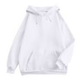 thumbnail image 4 of Mohiass Hoodies For Women Oversized Cute Drawstring Hooded Neck Sweatshirts For Women Fleece Long Sleeve Casual Preppy Pullover Tops White M, 4 of 4
