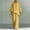Yellow plus size 2 piece outfit a1, variant on Usloyux Women's Plus Size 2 Piece Outfits V Neck Ruffle Sleeve Top and Wide Leg Pants Matching Lounge Set Casual Boho Vacation Tracksuit, Yellow S