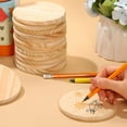 thumbnail image 3 of Lingstar Diy Round 20-Piece Craft pendant Wood Beige Coasters, 3 of 7