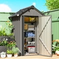 thumbnail image 2 of Outsunny 4' x 4' Outdoor Storage Shed with Lockable Door, Light Grey, 2 of 10
