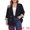 Black, variant on DARING DIVA Women's Plus Double Breasted with Rolled Blazer 2X Black