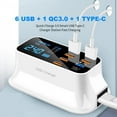 thumbnail image 3 of Chargeur USB à 8 Ports Charge Rapide 3.0 Affichage Led pour Téléphone Tablette Chargeur Rapide, 3 of 5