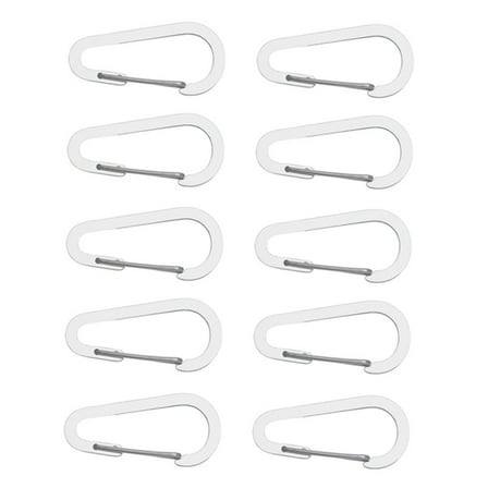 Ciwanning 10Pcs Stainless Steels Carabiner Hook Carabiner Clip Small Hook Spring Keyring Clip for Backpacks Hiking Camping Fishing