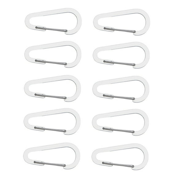 Ciwanning 10Pcs Stainless Steels Carabiner Hook Carabiner Clip Small Hook Spring Keyring Clip for Backpacks Hiking Camping Fishing