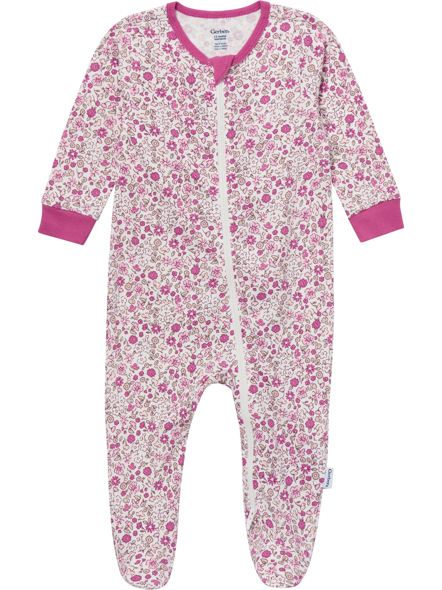 Gerber Baby Neutral Sleep N´ Play 2-Way Zipper Footed Pajamas, 4-Pack, Sizes, Newborn - 6/9 Months