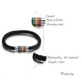thumbnail image 2 of Rainbow LGBT Bisexual Asexual Transgender Lesbian Fashion Bracelet Leather Unisex Gay, 2 of 6