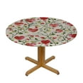 thumbnail image 3 of PIKWEEK  Round Tablecloth Roses and Pink Hearts Brunches Round Fitted Tablecloth with Elastic Edge, Waterproof Oil Proof Table Cloth Wipe Clean Table Cover for Indoor and Outdoor, 3 of 7
