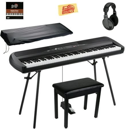 Korg SP-280 Digital Piano - Black w/ Furniture Bench, Stand