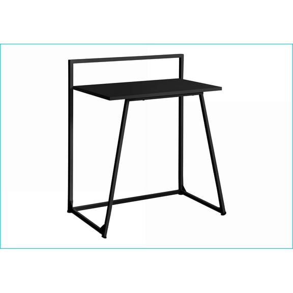 Desks 30”L Modern Home Office Computer Desk | Black Laminate | Black Metal | MDF