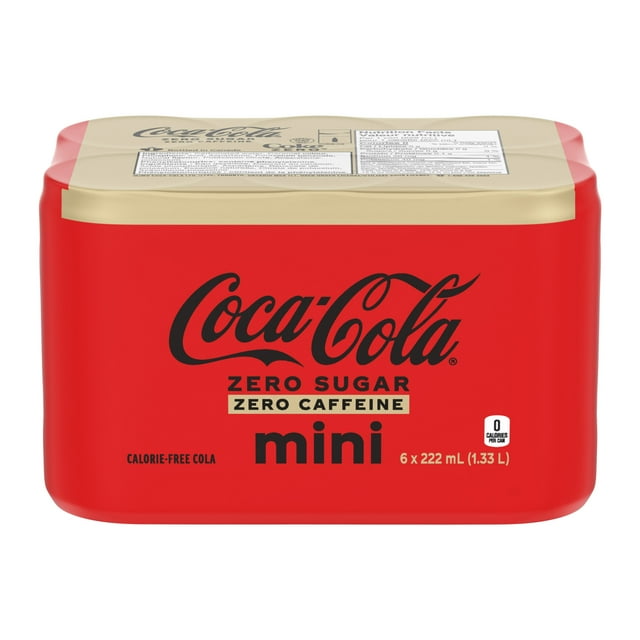 Coca-Cola Zero Sugar Zero Caffeine 222mL Mini-Cans, 6 Pack