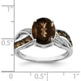 thumbnail image 4 of Sterling Silver Rhodium Diam. & Smoky Quartz Ring (Size 5) Made In India qr3075sq-5, 4 of 6