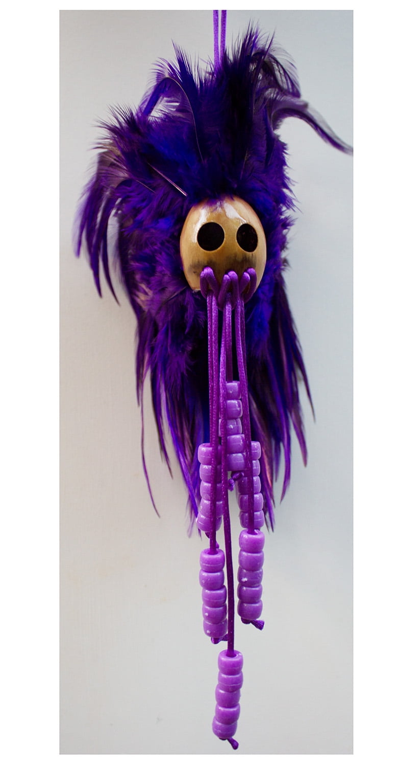 Miniature Hawaiian Warrior Ikaika Makaki'i Helmets Purple and yellow )