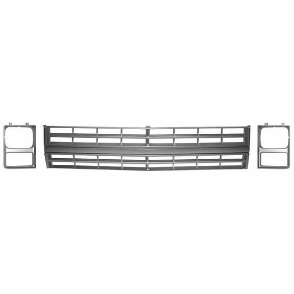 Argent Grille & Single Headlght Bezels Kit. Fits 85-87 Chevrolet Pickup Truck CK, 85-88 Chevy Blazer, 85-88 Chevrolet Suburban, 85-87 GMC Pickup Truck CK and fits more vehicles listed below.