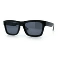 thumbnail image 4 of Iconic Narrow Rectangular Thick Horn Rim Plastic Minimal Sunglasses Matte Black - Black, 4 of 6