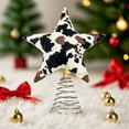 thumbnail image 6 of cpengpj Cow Print Christmas Tree Topper Bow, Black and White Decorative Large Gift Bow, Xmas Hanging Ornament Winter Holiday Party Decor, 6 of 9