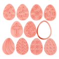 thumbnail image 1 of Easter Egg Cookie Embosser Mould Set of 10 Silicone Cake Decorating Tools, 1 of 7