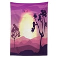 thumbnail image 3 of Ambesonne Nature Tablecloth Rectangular Table Cover, Gradient Landscape, 60"x90", Pale Fuchsia Eggplant, 3 of 4