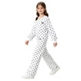 thumbnail image 5 of GiLiling Girls Polka Dot Off Shoulder Long Sleeve Top and Pants Set, Kids 2 Piece Fall Winter Loungewear Sweatsuit Outfits Clothes (White, 9-10 Years), 5 of 9