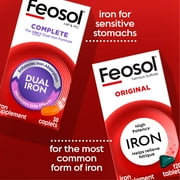Feosol Complete Iron Supplement with Bifera, Supports Red Blood Cell Production and Reduces Side Effects, 30 Caplets